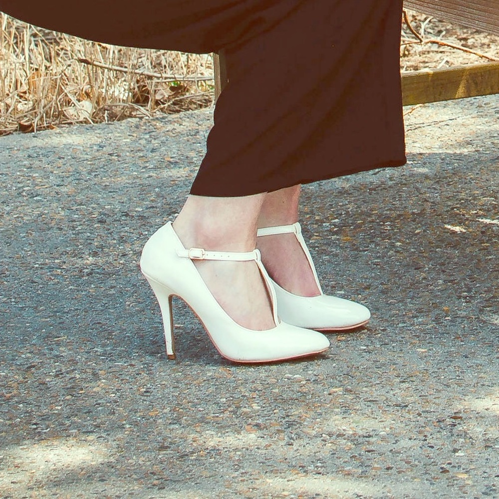 White stilettos